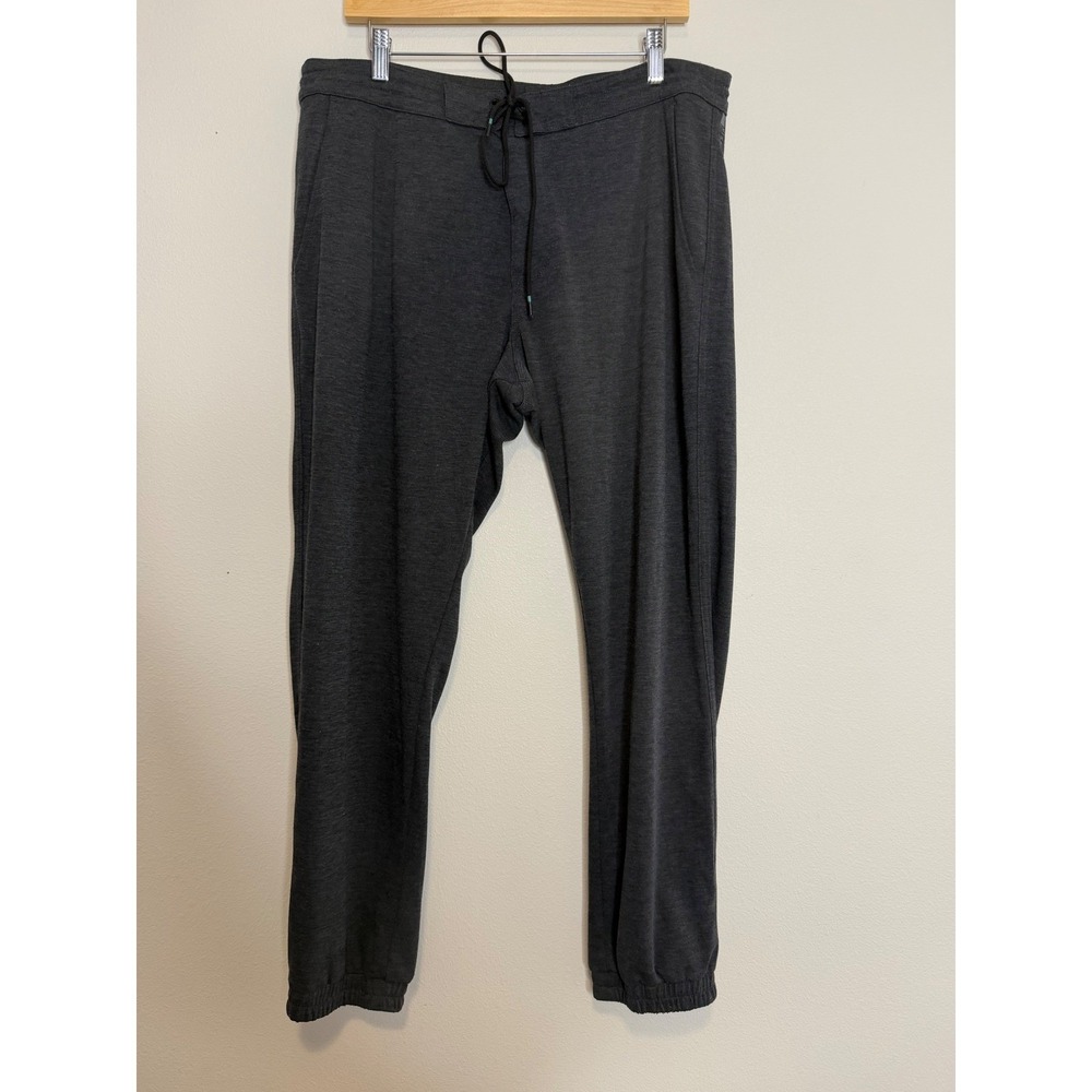 Vissla Men's Charcoal Gray Heathered Joggers Drawstring Sweatpants Lounge Pants